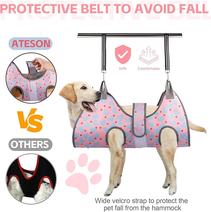 Dog Grooming Hammock for XXL Large Dogs Nail Trimming, Dog Grooming Harness for Cutting Nails, Pet Grooming Sling Helper with Nail Clippers/Nail Trimmers