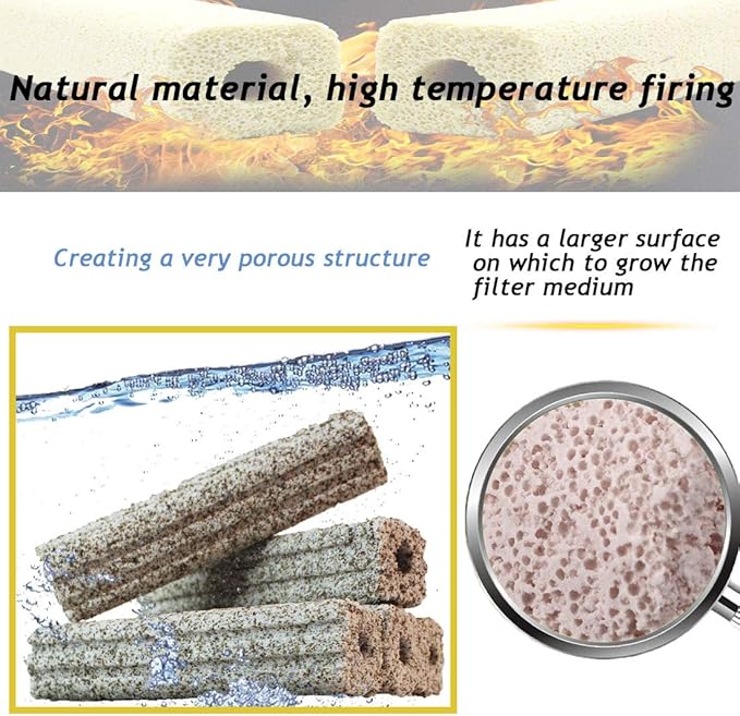 PINVNBY 20 Pcs 6.2-Inch Large Aquarium Filter Media Fish Tank Ceramic Media for Sump Canister Filter,Bakki Showers Filter,Trickle Filter,Aquaculture and Koi Ponds