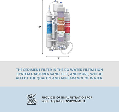 Aquatic Life RO Buddie 4-Stage Reverse Osmosis Deionization Water Filter System RO/DI Filtration Units for Aquarium, 50 GPD
