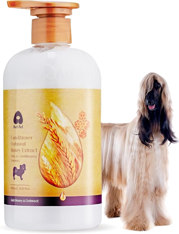 Arf Arf Oatmeal Dog Conditioner for Sensitive Skin - Moisturizing Formula for Dogs & Puppies, Detangling & Anti-Itch Care, 16oz