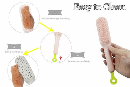 Stretchable Puppy Brush ï¼ Soft Dog Brush - Gentle Grooming Brush for Small Dogs, Perfect for Yorkie, Shih Tzu, Maltipoo ï¼_og Hair Remover Brush (Pink)