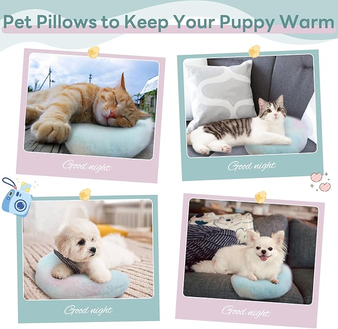 T'CHAQUE Dog Pillow Dog Calming Pillow for Small Dogs Anxiety Relief Comfort Dog Neck Pillow Bed Soft Cat Pillow for Indoor Cats Half Donut Cuddler U-Shaped Pillow Pet Sleeping Improve Calming Toy
