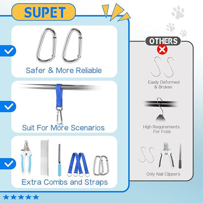 Supet Dog Grooming Hammock Harness for Cats Dogs, Relaxation Pet Grooming Hammock Restraint Dog & Small Animal Leashes Sling for Grooming Grooming Helper for Nail Trimming Clipping