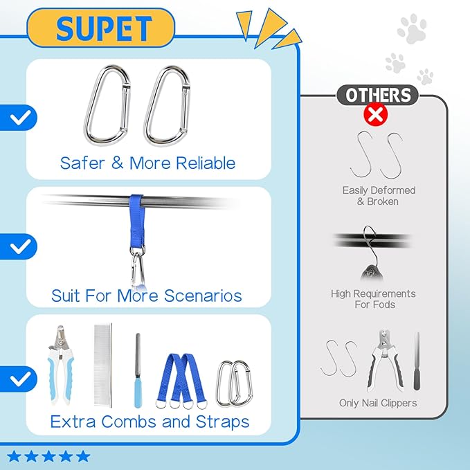 Supet Dog Grooming Hammock Harness for Cats & Dogs, Relaxation Pet Hammock Restraint for Grooming & Nail Trimming
