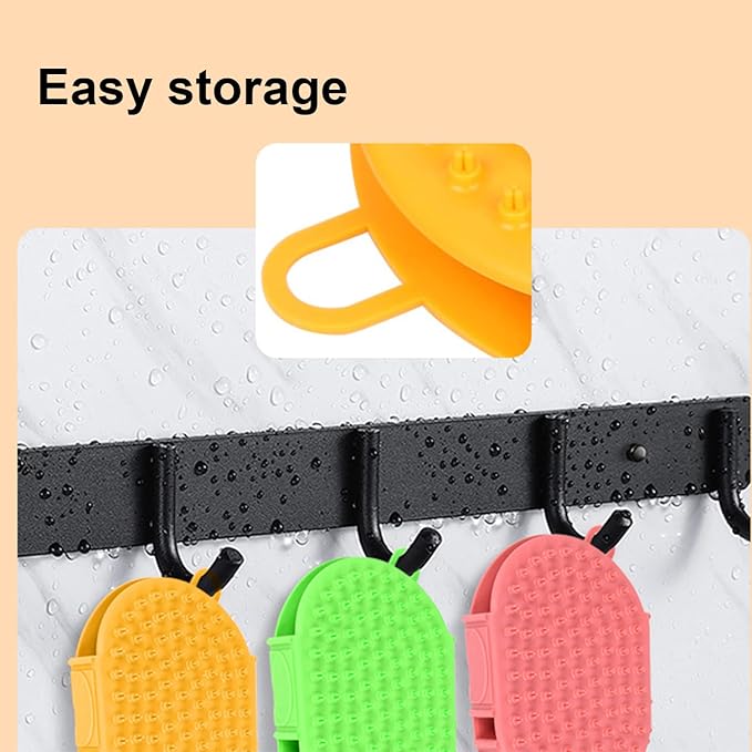 Dog Grooming Shampoo Brush, Pet Soothing Massage Rubber Bristles Curry Comb, Bath Gloves for Dogs and Cats Washing, Double-Sided Available, Yellow