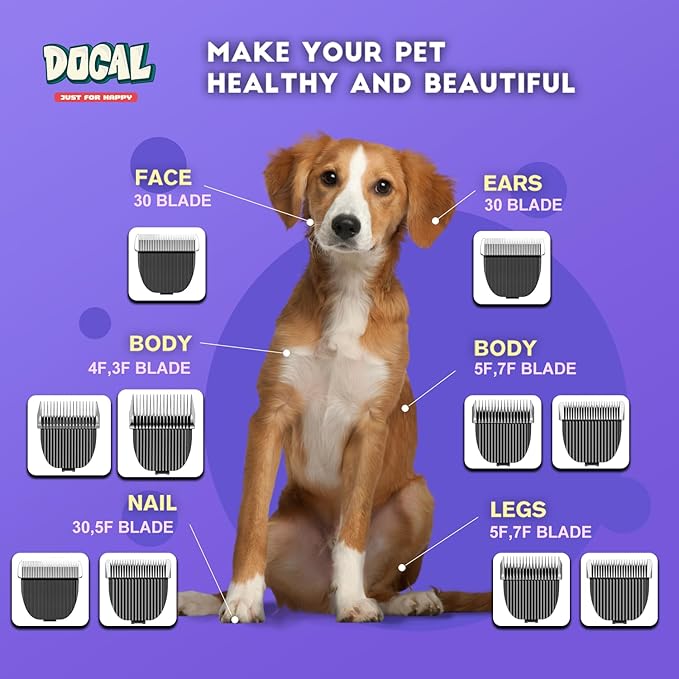 7F Pet Grooming Clipper Replacement Blade Compatible for Most Dog Hair Clipper & one-isall Dog Grooming Clippers, Made of Ceramic Blade & Stainless Steel Blade Size 7F Cut Length 3mm (2 Packs)