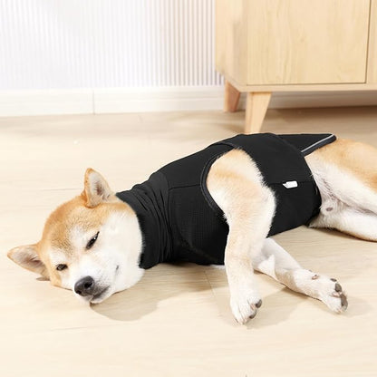 ROZKITCH Dog Anti-Anxiety Vest, Breathable Jacket for Fireworks & Travel, Adjustable Calming Hoodie for Noise Block & Ear Protection Black 3XL