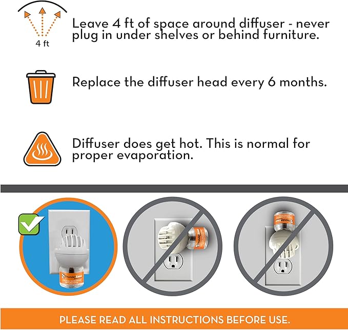ThunderEase Dog Calming Pheromone Diffuser Refill | Powered by ADAPTIL | Vet Recommended to Relieve Separation Anxiety, Stress Barking and Chewing, and The Fear of Fireworks and Thunderstorms (30 Day