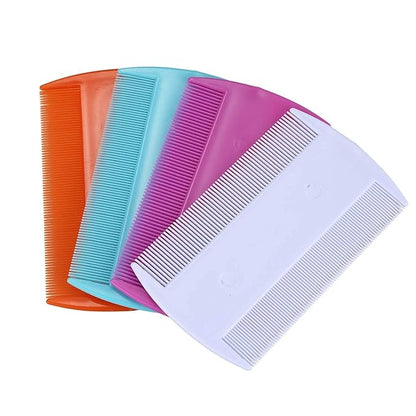 4 Pcs Lice Combs, Double sided Pet Combs, Cat Dog Pet Grooming Fine Tooth Hair Combs Mixed Color