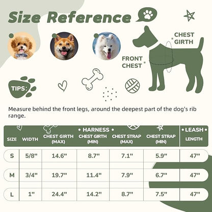 Dog Harness and Leash Set for Small Dogs Rayon Derived from Bamboo 90%, Polyester 10%, No Pull Dog Harness,Step-in Adjustable Dog LeashEasy to Wear, XS XXS Dog Harness and Leash Set