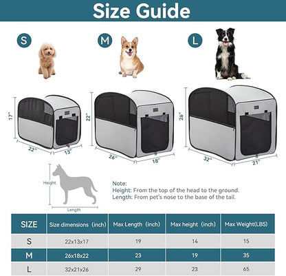 Petsfit Portable Dog Crateï¼_op Up Dog Crate for Medium Dogsï¼_aterproof Pet Cage Dog Kennel for Indoor/Outdoorï¼_ightweight Dog Carrier for Travellingï¼_rey