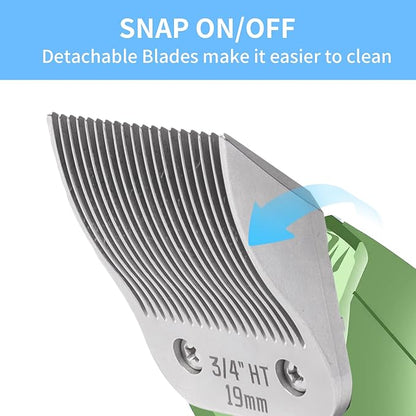 2 Pcs Size 3/4HT Detachable Dog Grooming Blades, Compatible with Andis, Oster A5, Wahl KM10 Series Clippers, Cut Length 19mm, Silver(3/4HT 19mm, 2Pcs)