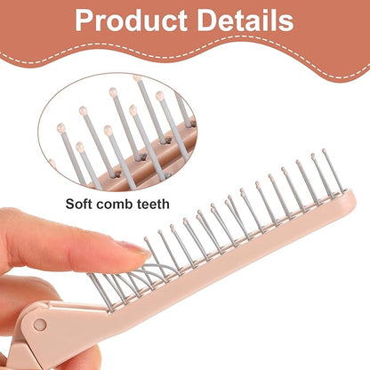 2 Pack Puppy Brush for Small Dogs Folding Dog Hair Grooming Brushes Dog Combs for Matting Hair Perfect Dematting Comb Tool for Shih Tzus, Yorkies, Maltipoos, and Small Breeds (Pink&Blue)