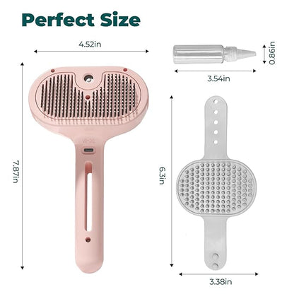 4-in-1 Pet Grooming Set: Steam Brush with Massage Mitt, Short & Long Hair Brushes for Dogs and Cats, Shedding & Grooming Supplies