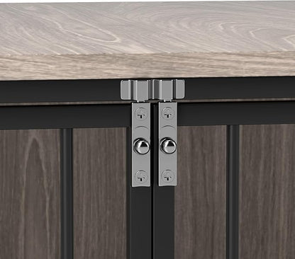 PawHut 46" Dog Crate Furniture End Table, Wooden Dog Kennel Indoor Pet House with 3 Doors, for Small to Large Dogs