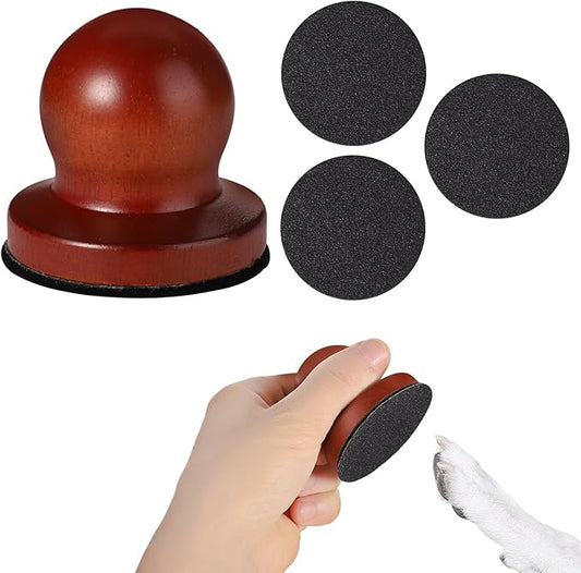Dog Nail File, Pet Nail File Manual Dog Nail Grinder Easy Nail File Stress Free with Replaceable Sandpaper Wooden Dog Scratch Board Trimmer Kit for Pets Cats