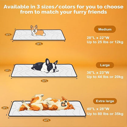 Cozyide Dog Crate Pad, Large Reversible Dog Cooling Mat(Cool & Warm), Washable Soft Crate Mat for All Season, 36" L x 23" W, Dark Grey