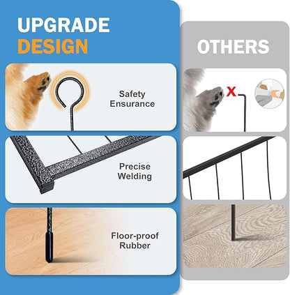 Dog Playpen 8 Panels 32'' Height Heavy Duty Dog Fence with Doors Outdoor Exercise Dog Fence for Large/Medium/Small Dogs Pets Playpen for RV, Camper, Yard