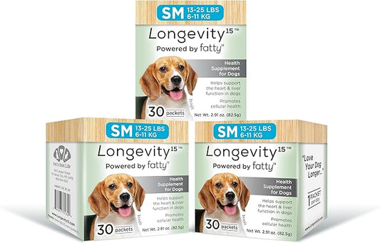 Yummy Combs Longevity15  C15:0  Fatty Acid Health Supplement for Dogs  Healthy Pet Supplies  for Small Dogs, 3 Pack