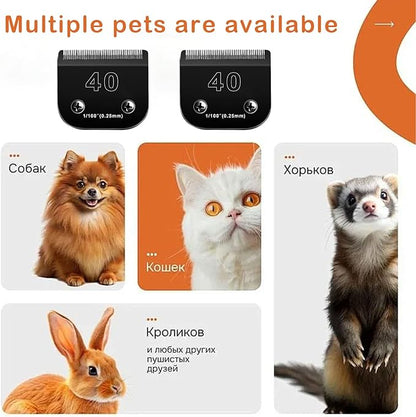 2PCS 40 Blades Dog Grooming Blades Compatible with Andis Dog Clippers Blades,Dog Clipper Blades Compatible with Oster A5,Wahl km10 Dog Clippers,Stainless-Steel Blade Sharp