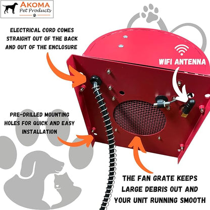 Akoma Hound Heater Dog House Heater, Outdoor Pet Furnace 400w - for Most Dog Houses (400W - WiFi - Camera)