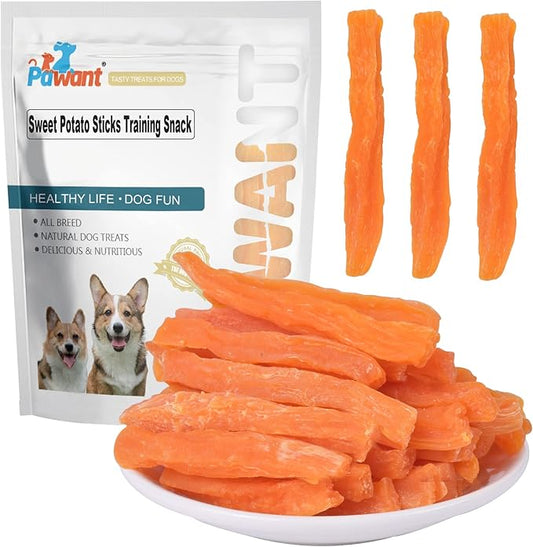 Sweet Potato Dog Treats no Rawhide for Small and Large Dog Sticks Puppy Training Snacks Grain Free 2lb