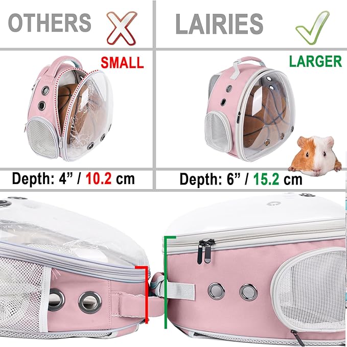 Portable Guinea Pig Backpack with Small Bag Harness and Leash Set, Space Capsule Bubble Window Pet Carrier Cage Travel for Rabbit, Bearded Dragon, Squirrel, Tortoise, Bird, Lizard, Sugar Glider