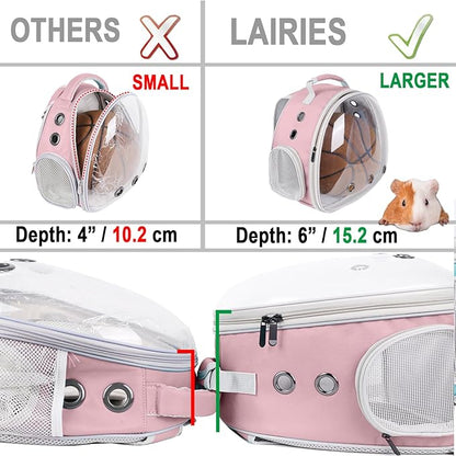 Portable Guinea Pig Backpack with Small Bag Harness and Leash Set, Space Capsule Bubble Window Pet Carrier Cage Travel for Rabbit, Bearded Dragon, Squirrel, Tortoise, Bird, Lizard, Sugar Glider