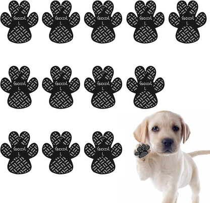 Paw Protection Anti-Slip Handle Prevents Your Dog from Slipping on Hardwood Floors,Perfect for hot Roads,Disposable self Adhesive Dog Shoes Boots Socks Replacement 24pcs (L)