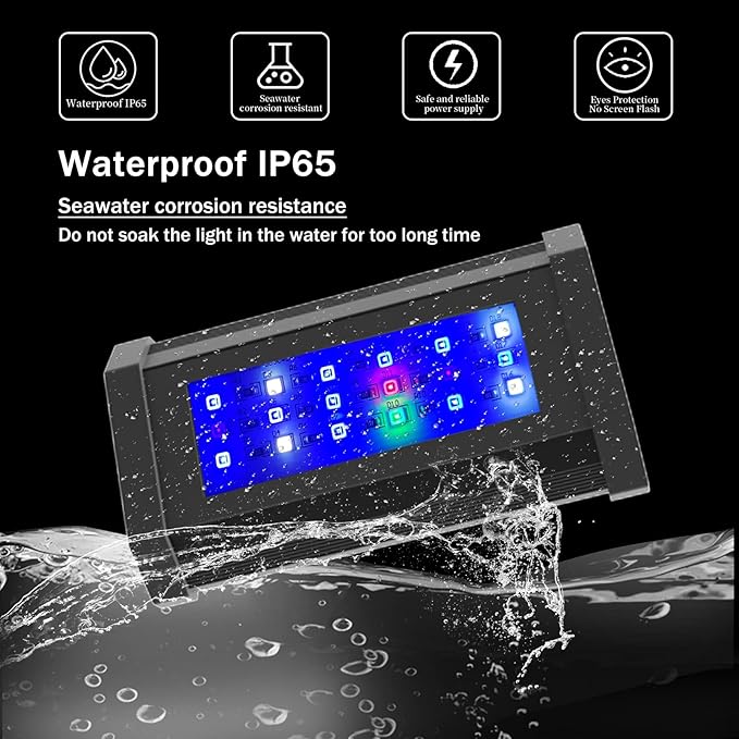 Lominie Small LED Aquarium Light Full Spectrum, 2-Channel Dimmable Fish Tank Light with Adjustable Gooseneck for Saltwater, Coral Nano Tank (Saltwater)