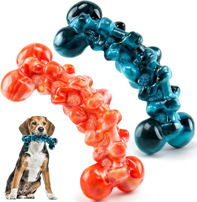 Large Dog Chew Toys: 2 Pack Dog Toys for Aggressive Chewers - Super Chewer Dog Toys for Large Dogs - Tough Dog Chew Toys - Indestructible Dog Toys for Medium, Large Dogs