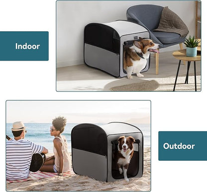 Petsfit Travel Dog Crateï¼_op Up Dog Crate for Medium Large Dogsï¼_aterproof Pet Cage Soft Dog Kennel for Indoor/Outdoorï¼_ightweight Dog Carrier for Travellingï¼_rey