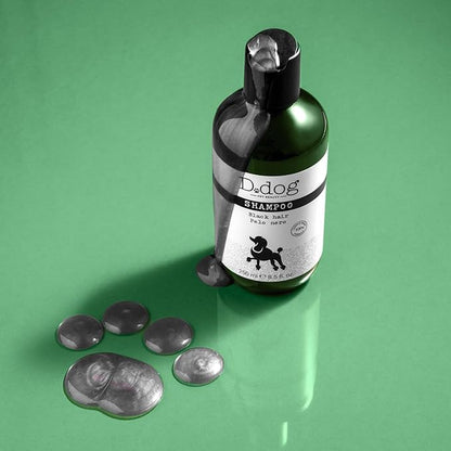 Diego dalla Palma D-Dog Pet Shampoo Black Hair - Shines and Brightens Fur - Enhances Color of Black and Dark Coat - Removes Dirt and Buildup with Every Wash - Hypoallergenic and Alcohol Free - 8.5 Oz