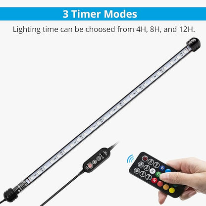 NICREW LED Aquarium Light, 19 Inches Submersible Fish Tank Light, Waterproof Underwater Light with Multicolor Option