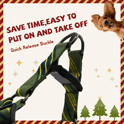 Dog Harness for Large Dogs Step-in Adjustable Dog Harness, Yellow Mix Green,L