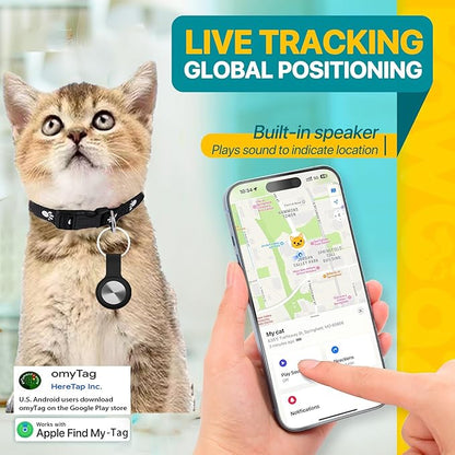 Dog Tracker-Cat Tracker Collar-Pet Tracker-GPS Tracker for Dogs | Android and iOS Universal | No Monthly Fee | No Charging Required | Waterproof | Works with Any Collar