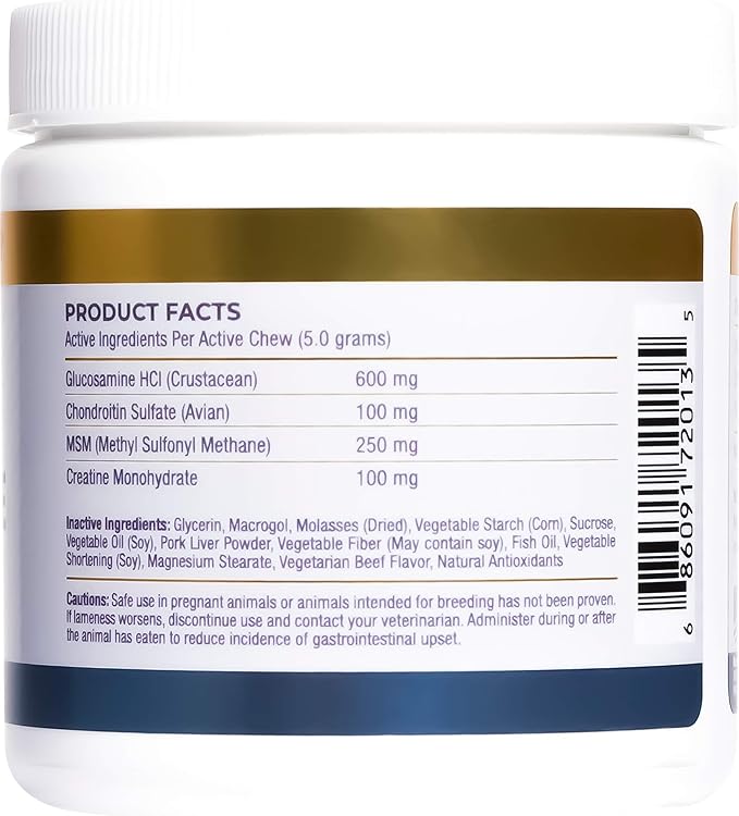 Petscy: Joint Care Chews - Glucosamine, Chondroitin, MSM, and Creatine Nutritional Supplement for Dogs - 30 Chews - Pork Flavor - Joint Pain Relief Support for All Ages and Breeds - Made in The USA