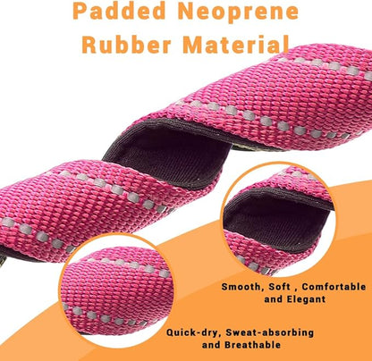 2 Pack Reflective Dog Collar with Safety Locking Buckle, Adjustable Soft Breathable Comfortable Nylon Pet Collar for Small, Medium and Large Dogs, Hotpink, M