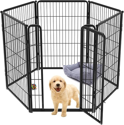 FXW Homeplus Dog Playpen for Indoor Use - Stress-Free and Safe Play, Heavy Duty 40 Inch 6 Panels Dog Pen for Medium and Large Dogs, Black_atented