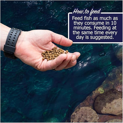 Natural Waterscapes Game Fish Food Variety | Pond and Lake Fish Food Pellets | 7 lb Resealable Bag | Feed to Bass, Bluegill, Trout | Floating Pellets