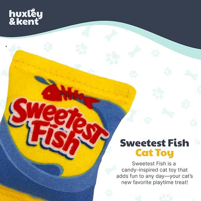 Huxley & Kent Plush Cat Toy - Interactive Catnip Toy for Cats & Kittens - Soft with Crinkle & Catnip - Fun Indoor Play - Sweetest Fish