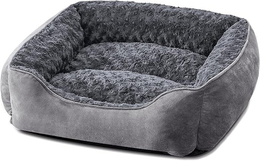 JOEJOY Rectangle Dog Bed for Large Medium Small Dogs - Washable Orthopedic Sofa Bed, Soft Breathable Puppy & Pet Cuddler, Durable Calming Dog Bed with Anti-Slip Bottom, Multiple Sizes, Dark Grey