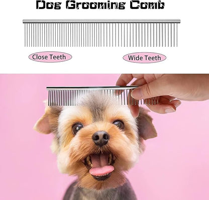 3 in 1 Dog Grooming Scissors Kit with Safety Round Tips Dog Scissors for Grooming 4CR Stainless Steel Grooming Scissors for Dogs and Cats, Professional Pet Grooming Shears, 3 in 1 Blue