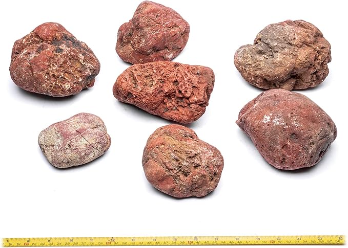 SubstrateSource Natural Stone for Aquarium, Terrarium, Paludarium, Reptile Enclosures - Set of Decorative Rocks for Landcapes, Aquascaping, Fish Tank Decor (Blood Stone, 10 Pounds)