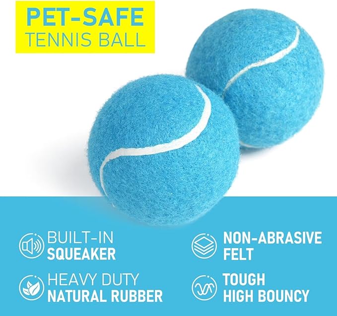 PrimePets Mini Tennis Balls for Dogs, 2 Inch Squeaky Dog Toys, Interactive Dog Toy Balls for Indoor Outdoor, Dog Squeaky Toys for Small & Medium Dogs
