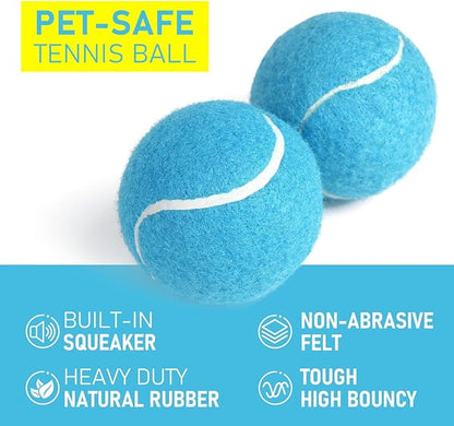 PrimePets Mini Tennis Balls for Dogs, 2 Inch Squeaky Dog Toys, Interactive Dog Toy Balls for Indoor Outdoor, Dog Squeaky Toys for Small & Medium Dogs