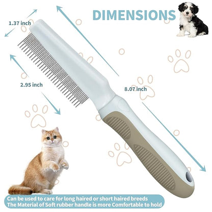 ROPO 2pcs dog brush & 2in1 pet grooming comb for dogs and cats
