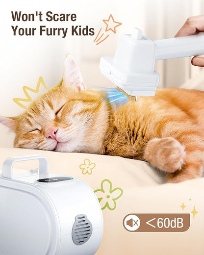 Dog Grooming Vacuum, 2.7L Dog Hair Vacuum with Clipper Nail Grinder Paw Trimmer, 3 Suction Modes, Low Noise Groomer with 7 Pet Grooming Tools, Pet Grooming Vacuum for Dogs Cats