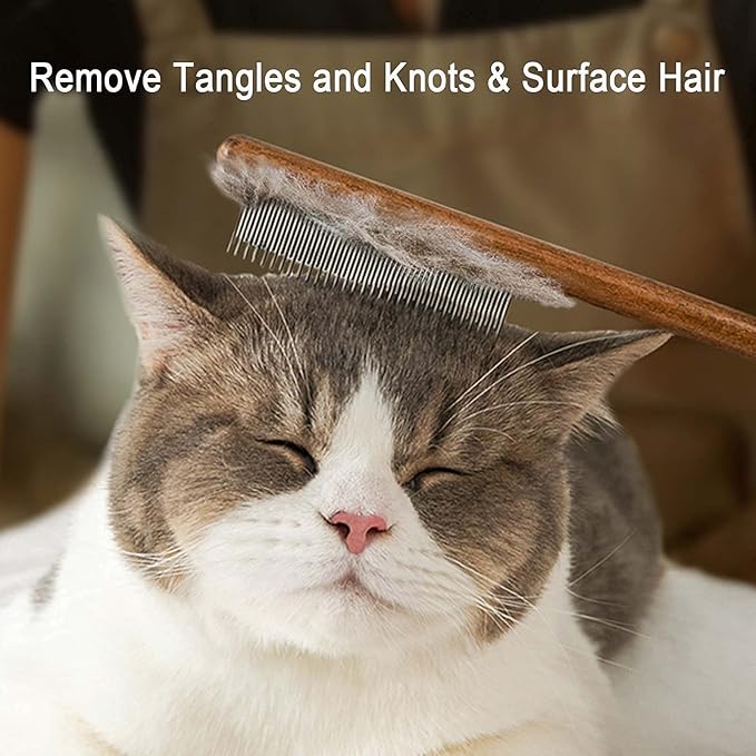 Cat comb,dog comb,Solid Wood Pet Comb Grooming Tool for Cats,Dogs and rabbits