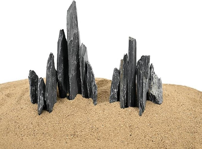 Natural Slate Stone Rocks 2 to 4 inch Aquariums Stone for Aquascaping,Terrariums,Reptile Enclosures,Paludariums, and Gardens-5lb